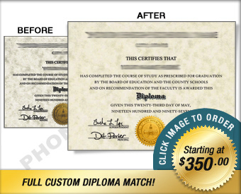 Full custom diploma from your scan